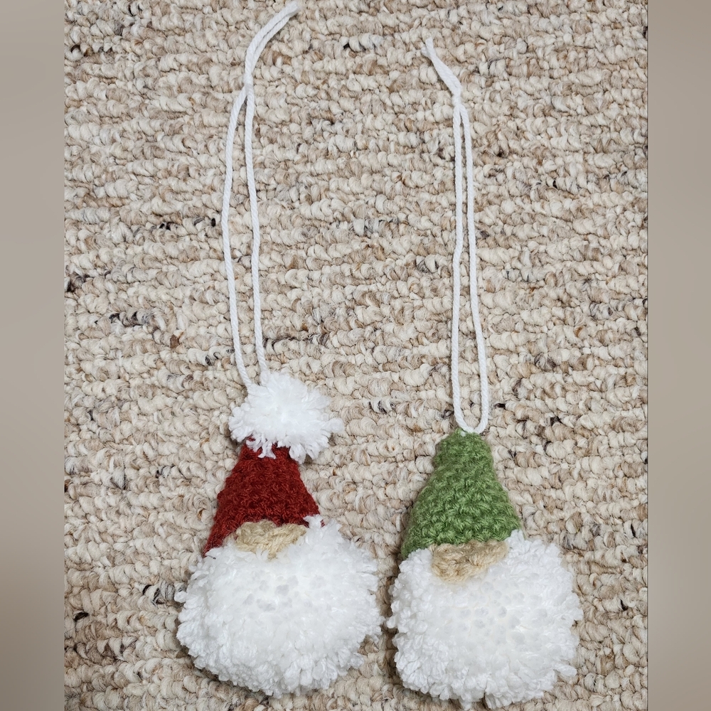 Crochet Santa and Elf Gnome Ornaments